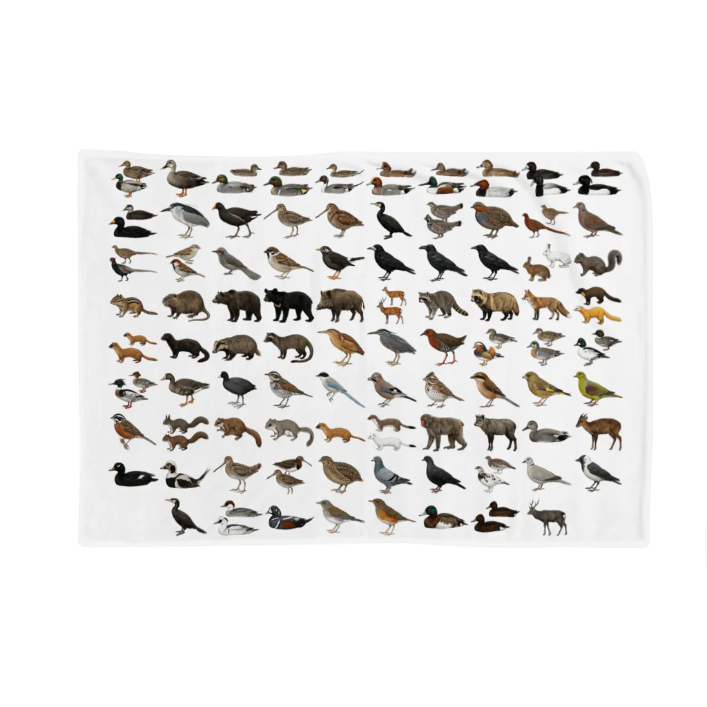 SUZURIの日本の鳥獣88種 ブランケット