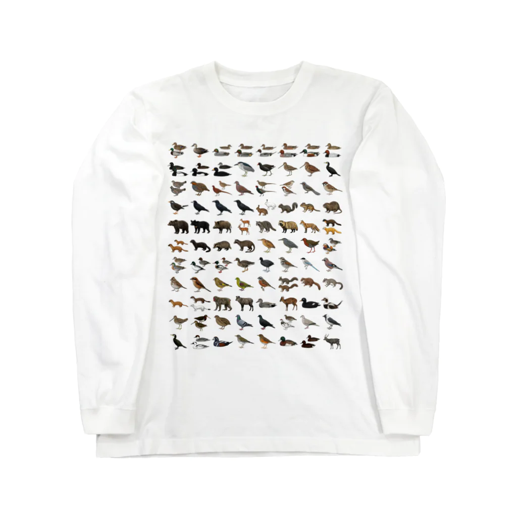 SUZURIの日本の鳥獣88種 ロングスリーブTシャツ